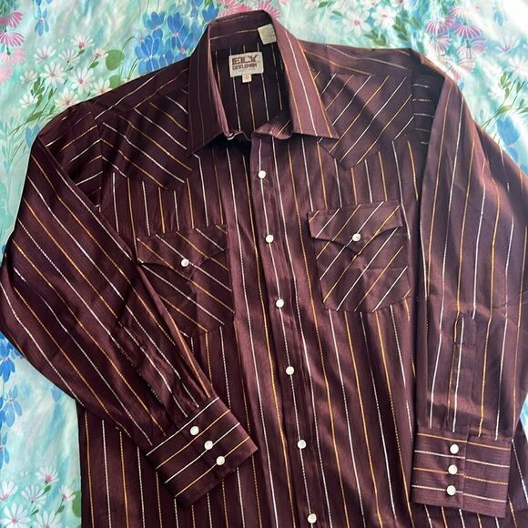 Ely Cattleman Western Snap Shirt Metallic - 16-33 - Picture 2 of 11